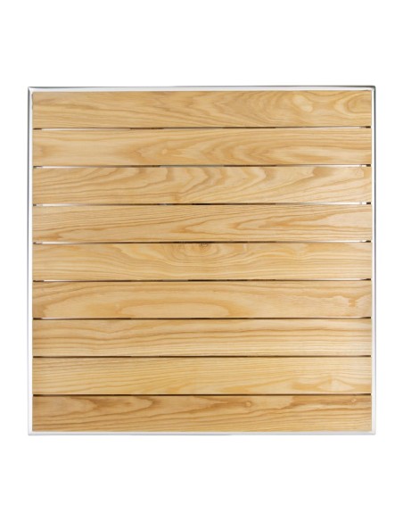 Table carrée en frêne Bolero 600mm - Aluminium & bois