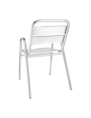 Fauteuils empilables Bolero en aluminium - lot de 4