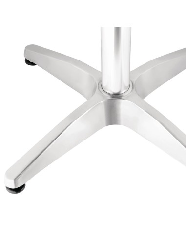 Table carrée en frêne Bolero 600mm - Aluminium & bois