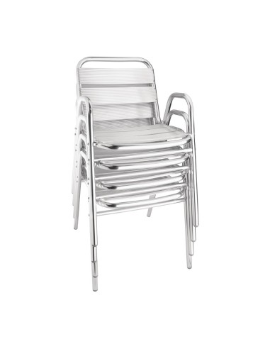 Fauteuils empilables Bolero en aluminium - lot de 4