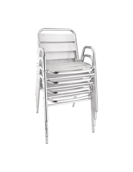 Fauteuils empilables Bolero en aluminium - lot de 4