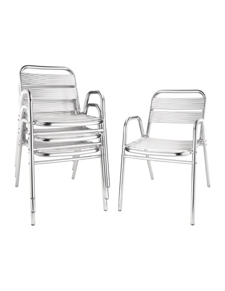 Fauteuils empilables Bolero en aluminium - lot de 4