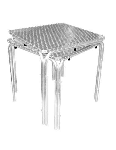 Table carrée empilable Bolero 700mm - inox robuste