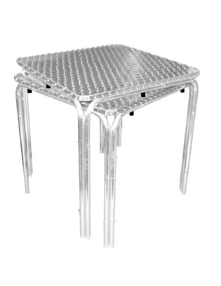 Table carrée empilable Bolero 700mm - inox robuste