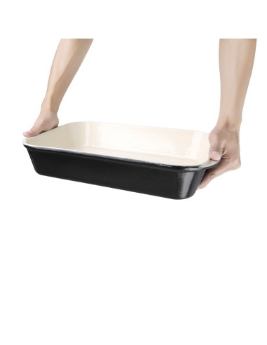 Plat à rôtir en fonte Vogue noir 405x250 mm - 5 L