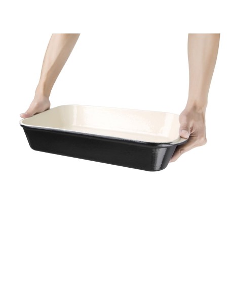Plat à rôtir en fonte Vogue noir 405x250 mm - 5 L