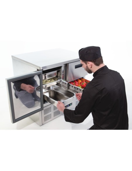 Table réfrigérée Polar Série G 240L GN 1/1 - 1 porte 2 tiroirs