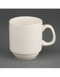 Tasses empilables Olympia Ivory 285 ml - lot de 12