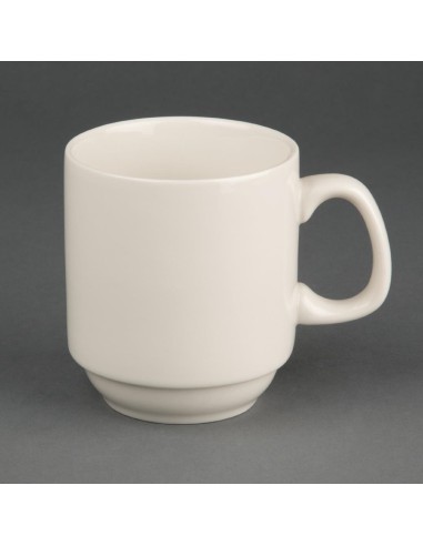 Tasses empilables Olympia Ivory 285 ml - lot de 12