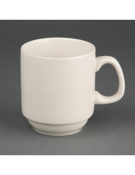 Tasses empilables Olympia Ivory 285 ml - lot de 12