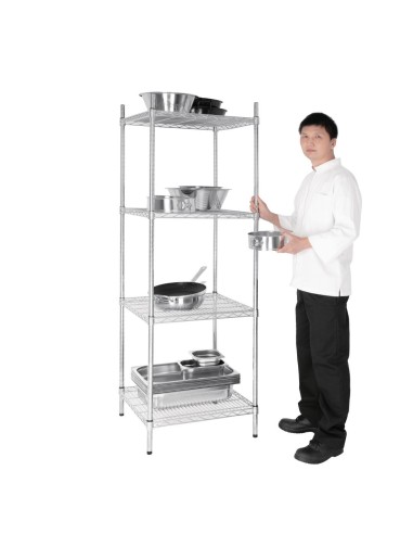 Tour de rangement métallique Vogue 4 niveaux - 150 kg