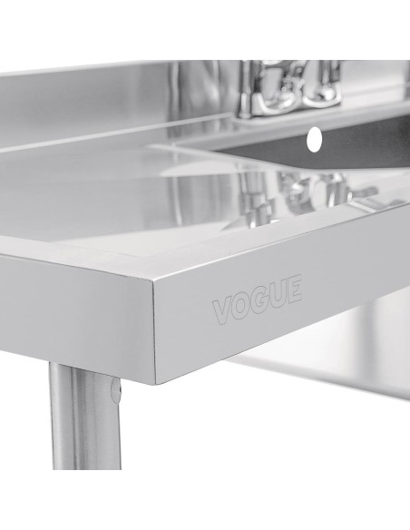 Plonge double inox Vogue 2400mm - 2 bacs + égouttoirs