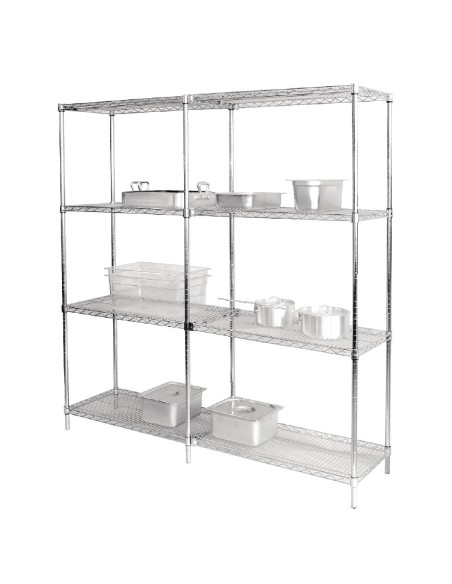 Lot de 2 étagères métalliques Vogue 915x457 mm - Argent