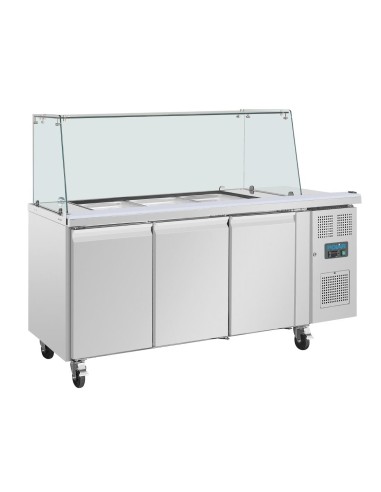 Comptoir à salade GN Polar 3 portes - 358 L, inox