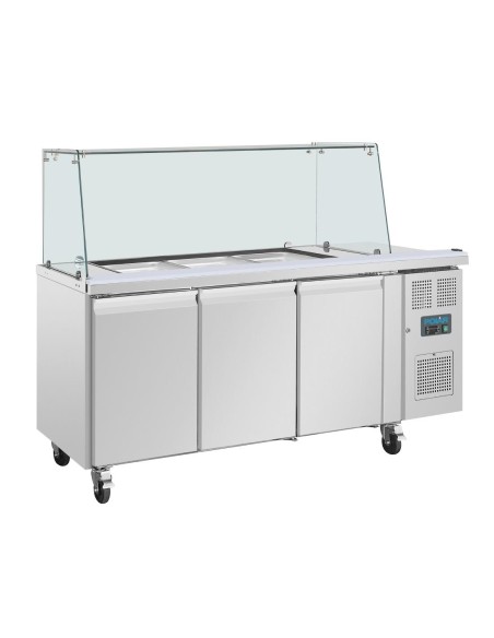 Comptoir à salade GN Polar 3 portes - 358 L, inox