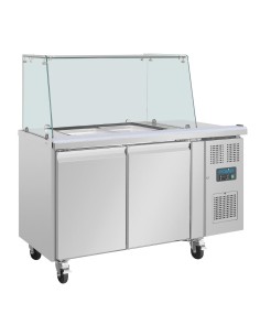 Comptoir à salade GN Polar 2 portes - 205 L, inox