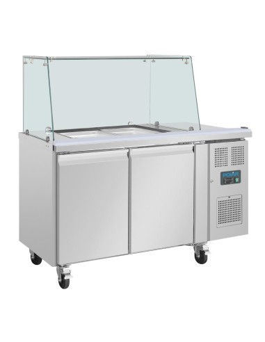 Comptoir à salade GN Polar 2 portes - 205 L, inox
