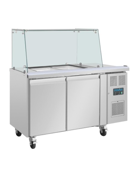 Comptoir à salade GN Polar 2 portes - 205 L, inox