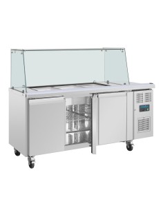 Comptoir à salade GN Polar 3 portes - 358 L, inox 2