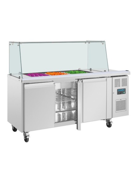 Comptoir à salade GN Polar 3 portes - 358 L, inox