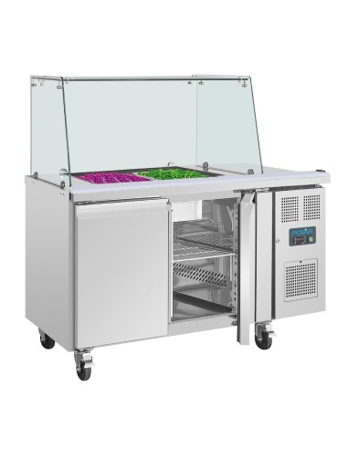 Comptoir à salade GN Polar 2 portes - 205 L, inox
