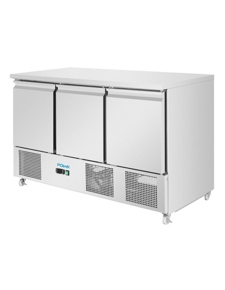 Comptoir à salade froid ventilé Polar Série U 3 portes - 400 L