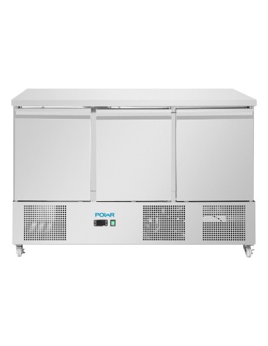Comptoir à salade froid ventilé Polar Série U 3 portes - 400 L