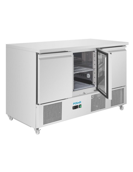 Comptoir à salade froid ventilé Polar Série U 3 portes - 400 L