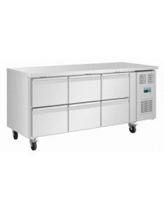 Table réfrigérée positive Polar 6 tiroirs GN - 158 L