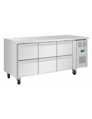 Table réfrigérée positive Polar 6 tiroirs GN - 158 L