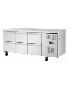 Table réfrigérée positive Polar 6 tiroirs GN - 158 L 2