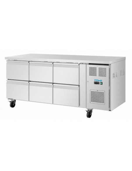Table réfrigérée positive Polar 6 tiroirs GN - 158 L