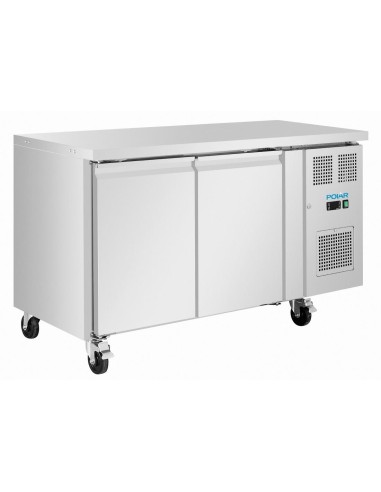 Table réfrigérée positive Polar 2 portes 155L - inox