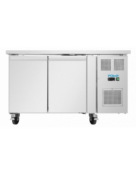 Table réfrigérée positive Polar 2 portes 155L - inox
