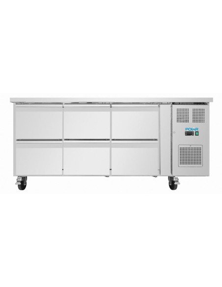 Table réfrigérée positive Polar 6 tiroirs GN - 158 L