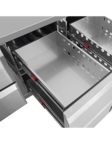 Table réfrigérée positive Polar 6 tiroirs GN - 158 L