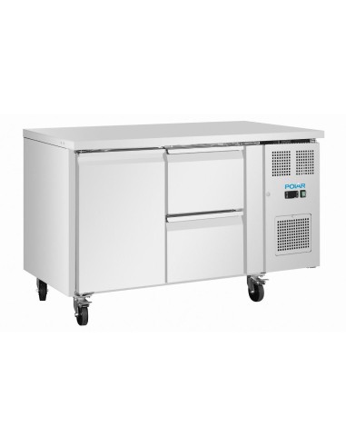 Table réfrigérée positive Polar U - 1 porte 2 tiroirs