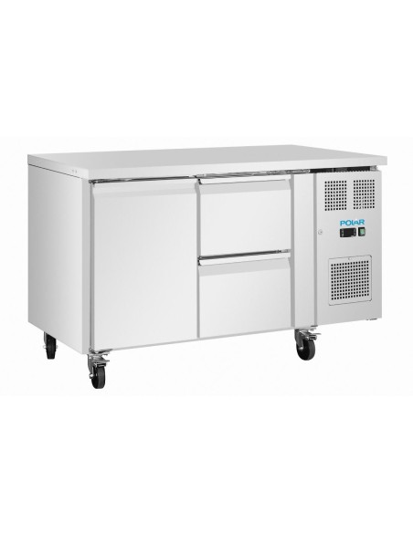 Table réfrigérée positive Polar U - 1 porte 2 tiroirs