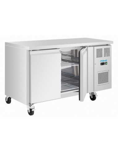 Table réfrigérée positive Polar 2 portes 155L - inox