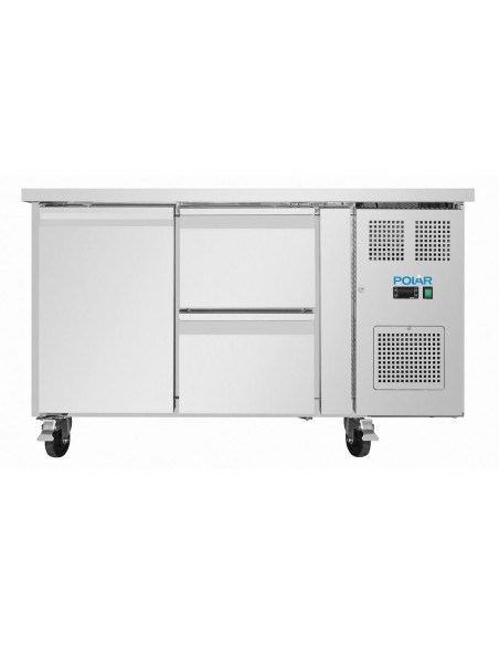 Table réfrigérée positive Polar U - 1 porte 2 tiroirs