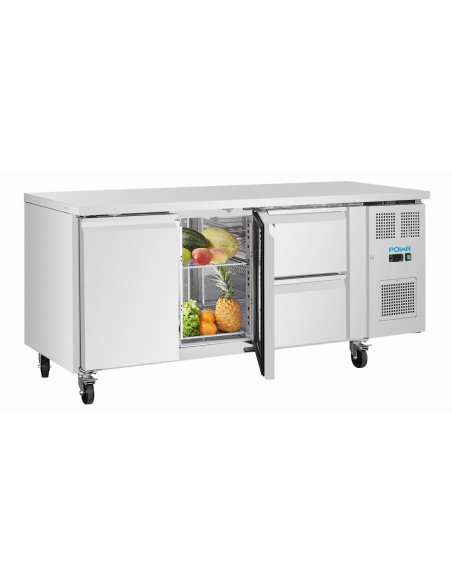 Table réfrigérée positive Polar U 2 portes 242 L