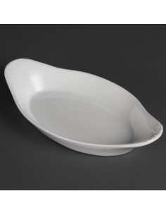 Plats ovales à oreilles blancs Olympia Whiteware 230x130 mm - lot de 6