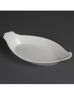 Plats ovales à oreilles blancs Olympia Whiteware 320x177 mm