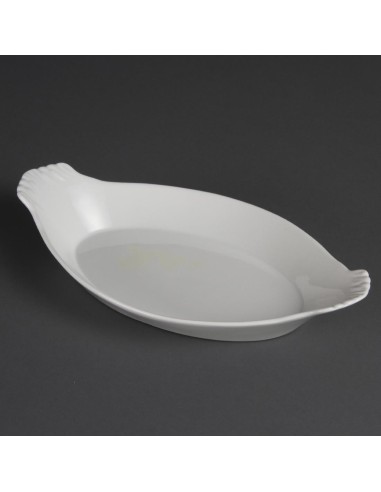 Plats ovales à oreilles blancs Olympia Whiteware 320x177 mm
