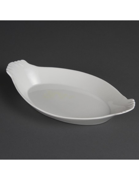Plats ovales à oreilles blancs Olympia Whiteware 320x177 mm