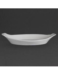 Plats ovales à oreilles blancs Olympia Whiteware 320x177 mm 2