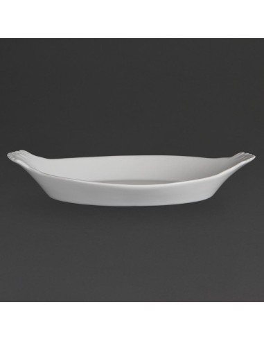Plats ovales à oreilles blancs Olympia Whiteware 320x177 mm