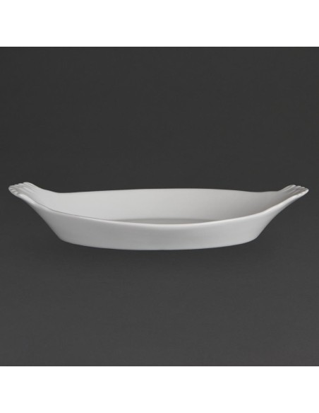 Plats ovales à oreilles blancs Olympia Whiteware 320x177 mm