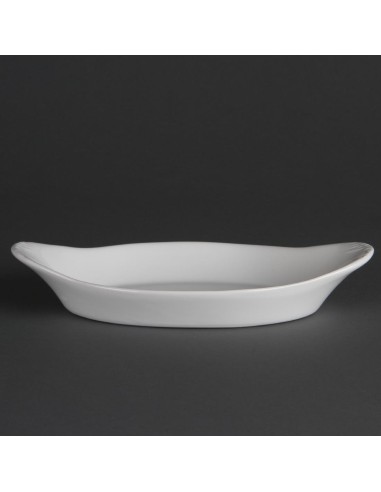 Plats ovales à oreilles blancs Olympia Whiteware 230x130 mm - lot de 6