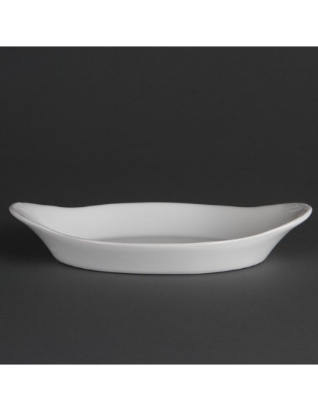 Plats ovales à oreilles blancs Olympia Whiteware 230x130 mm - lot de 6